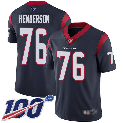 Houston Texans Limited Navy Blue Men Seantrel Henderson Home Jersey NFL Football #76 100th Season Vapor Untouchable->houston texans->NFL Jersey